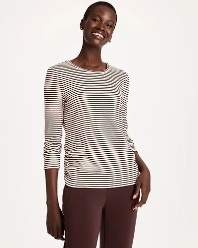 Zenergy® Knit Striped Ribbed Pullover