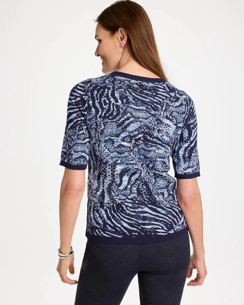 Ella Animal Short-Sleeve Sweater
