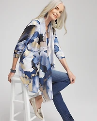 Foil Ocean Print Cardigan