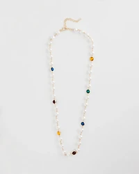 Beaded Faux Pearl Single-Strand Necklace