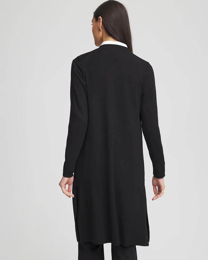 Cashmere-Blend Long Button-Up Cardigan