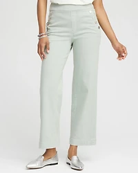 Pull-On Wide Leg Ankle Jeans