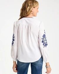 Cotton Voile Embroidered Blouse