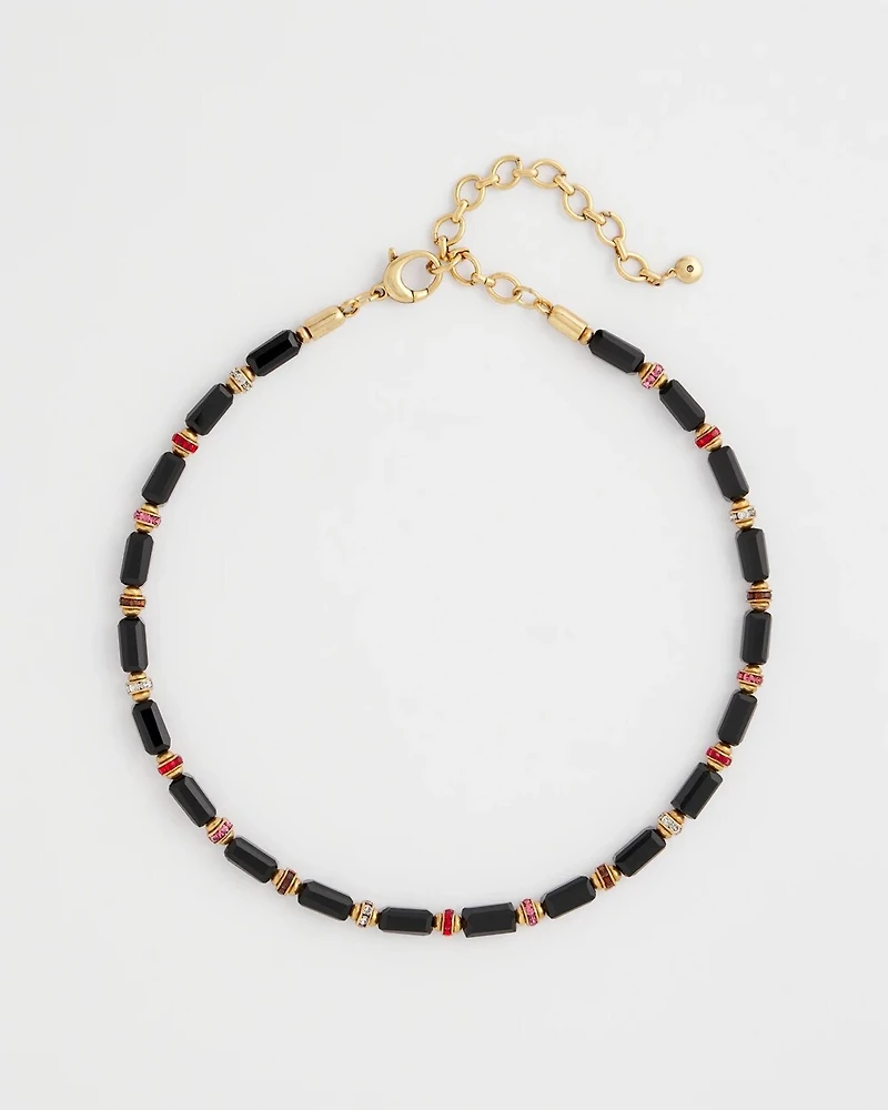 Art Deco Bar Bead Short Necklace