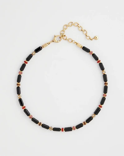 Art Deco Bar Bead Short Necklace