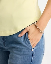 Jasper Stone Beaded Stretch Bracelet