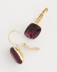 Purple Gem Drop Earrings