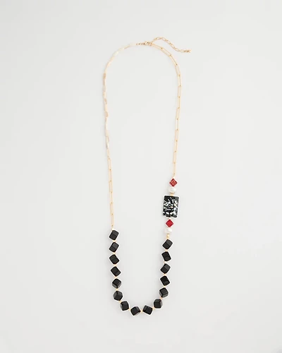 Asymmetrical Long Single-Strand Necklace