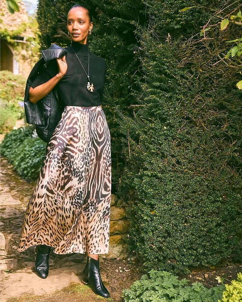 Animal Bengal Marks Faux Satin Skirt