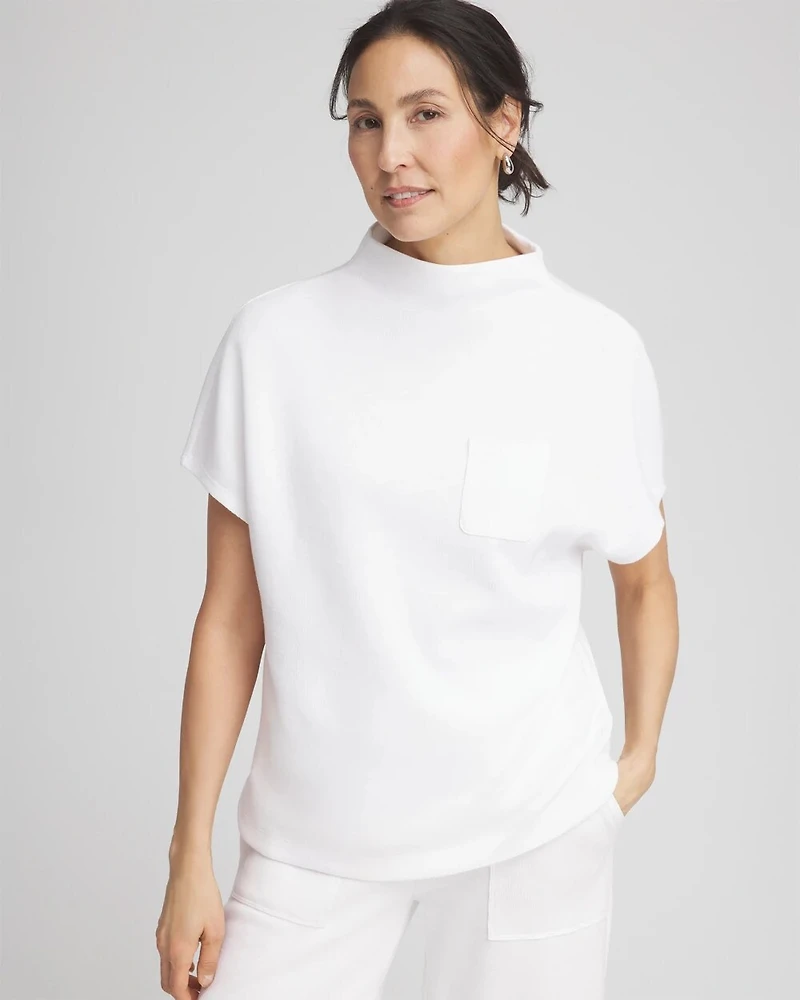 Zenergy® Beach Slub Funnel Neck Pullover Top