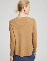 Ella V-Neck Embellished Pullover Sweater
