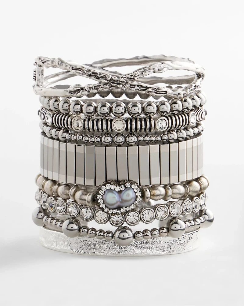 Silvertone Flexible Cuff Bracelet