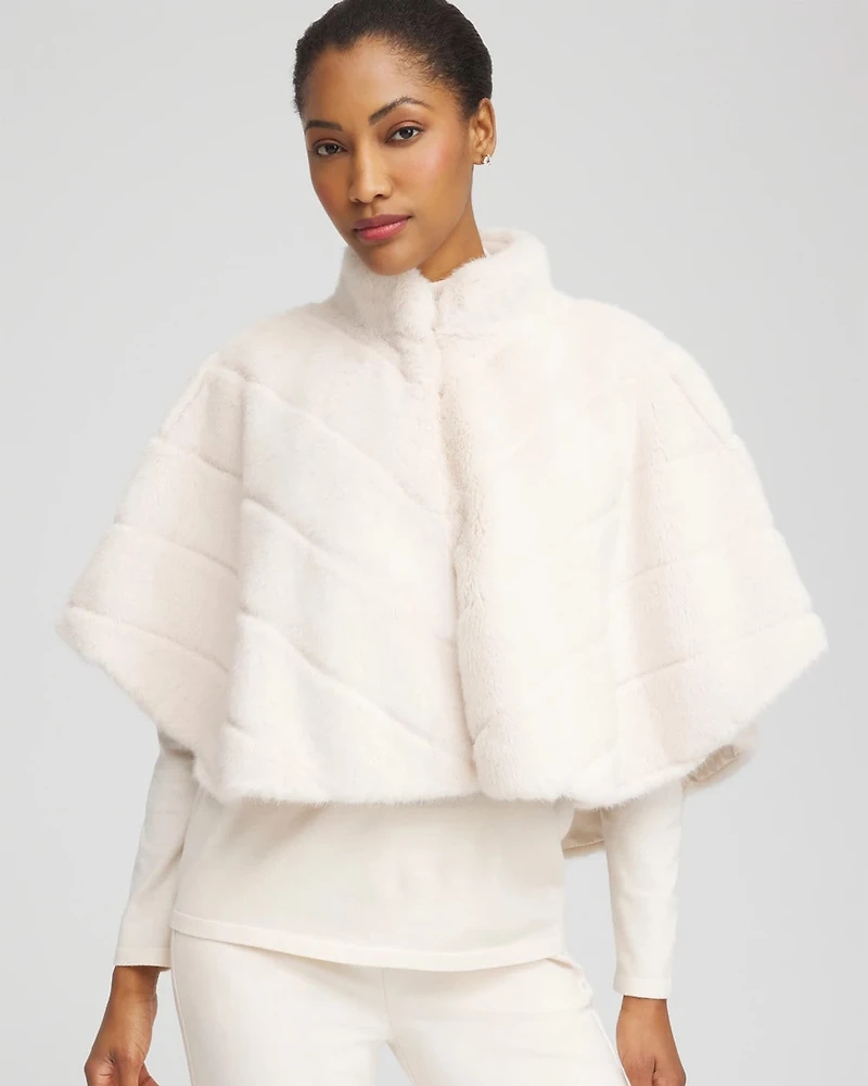 Faux Fur Funnelneck Capelet