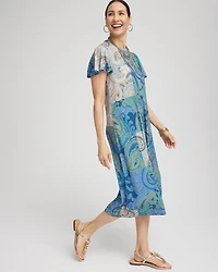Trapunto Midi Jersey-Knit Dress
