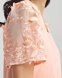 Floral Sleeved Square-Neck Tee