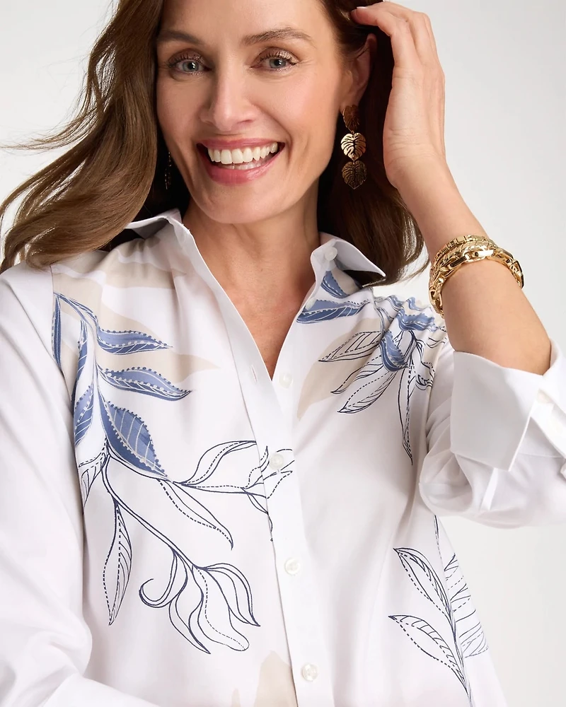 No Iron™ Stretch Placed Print Shirt