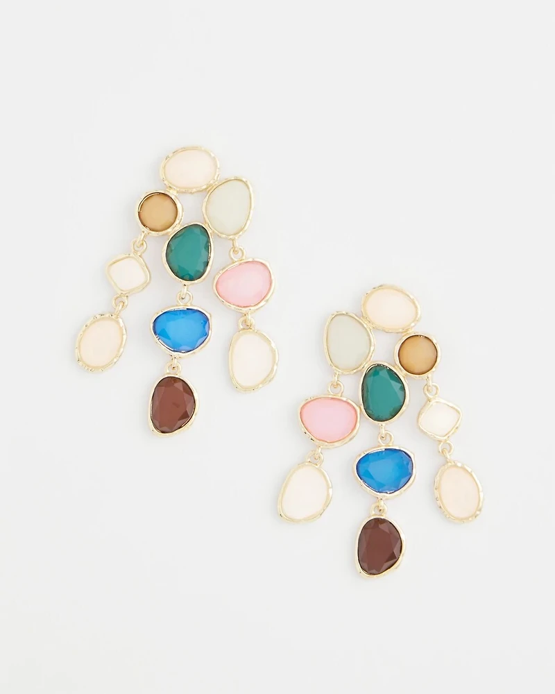 No Droop® Rainbow Resin Drop Earrings