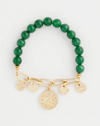Green Jade Stone Charm Bracelet
