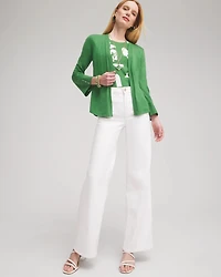 Spun Rayon Flare Sleeve Cardigan