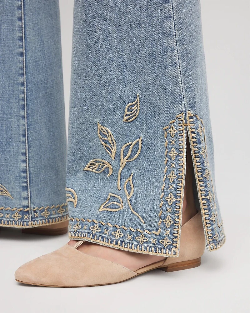 Girlfriend Whipstitch Flare Jeans