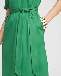 Shirttail Hem Popover Midi Dress