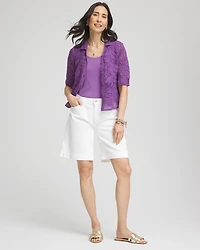 Palm-Frond Crochet-Lace Shacket