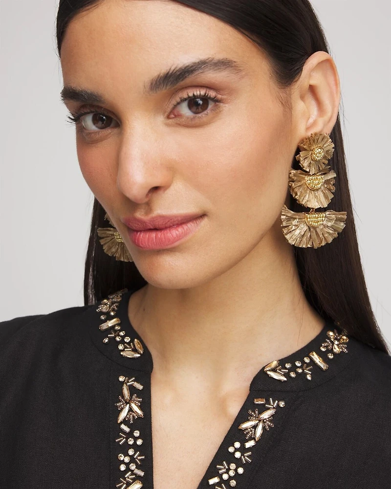 No Droop® Raffia Tiered Earrings