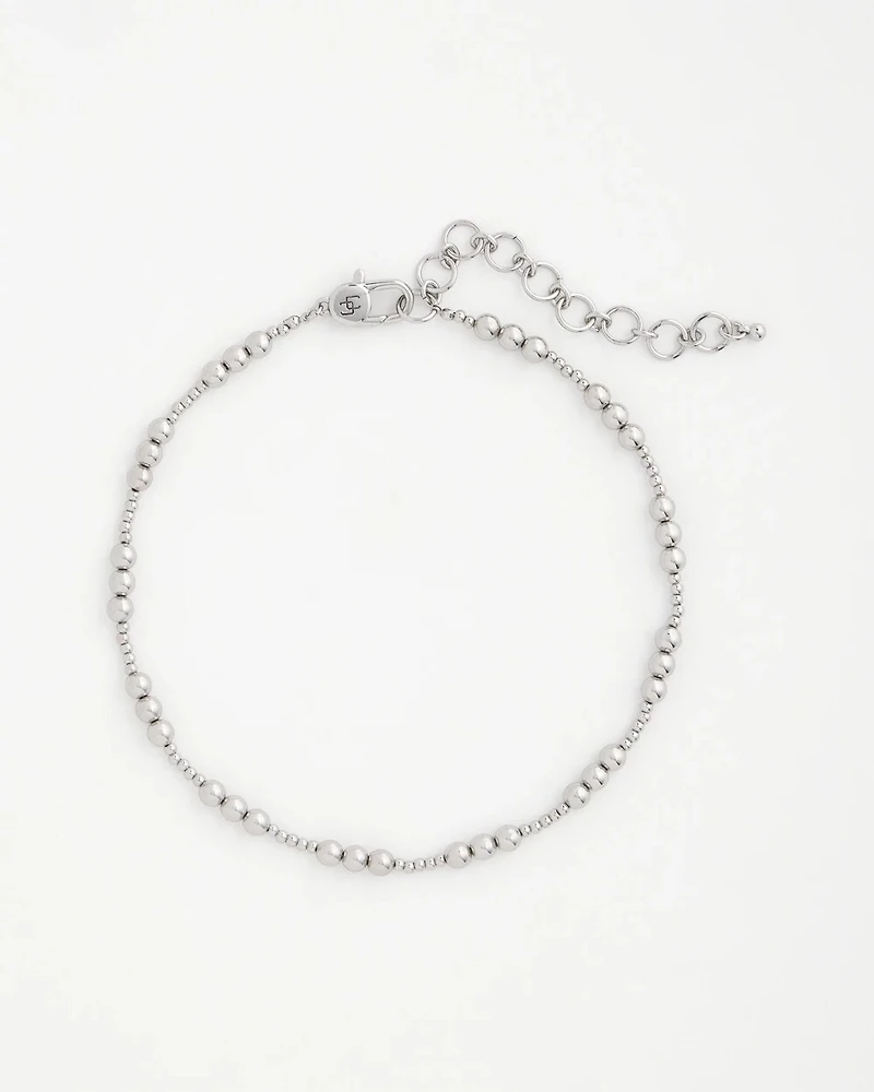 Silvertone Beaded Necklace