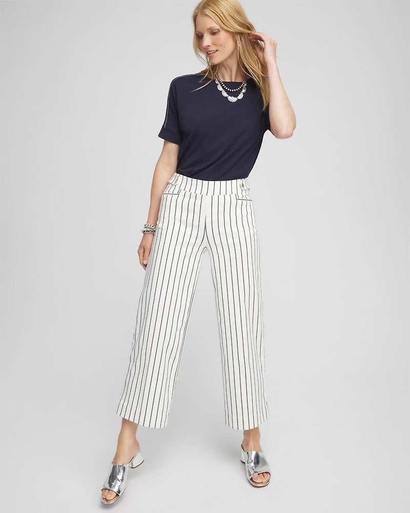 Brigitte Double Stripe Wide Leg Cropped Pants