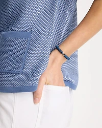 Navy Round Stretch Bracelet