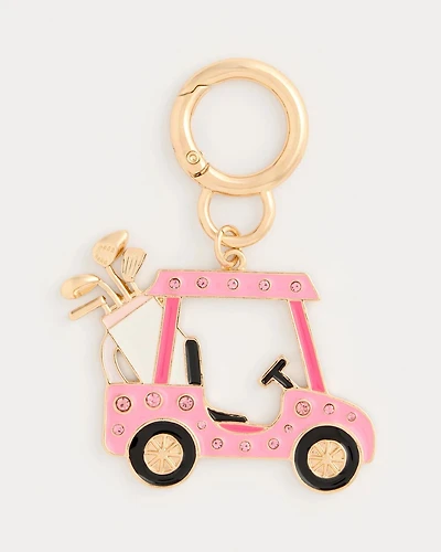 Pink Enamel Golf Cart Bag Charm