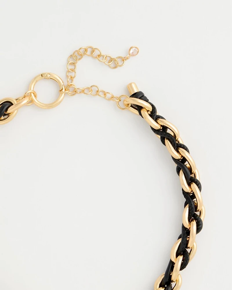 Mixed Media Twisted Cord Necklace