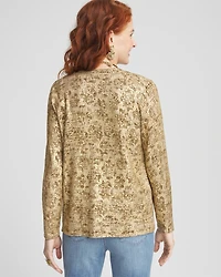 Foil Print Long-sleeve Cardigan