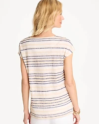 Striped Linen Dolman Tee