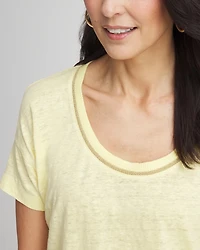Sweater Trim Linen Tee