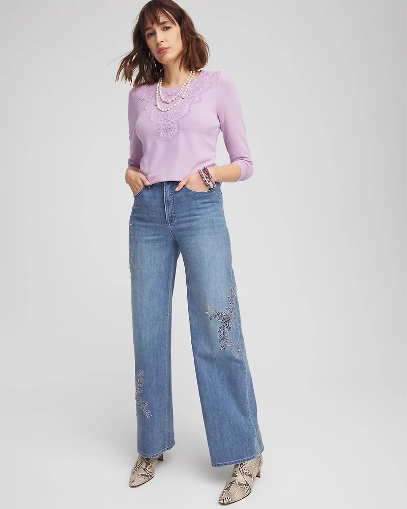 Touch of Cool™ Lace Neck Layering Tee