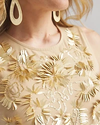 Sequin Beaded Halter Tank