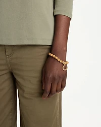 Genuine Jasper Stone Stretch Charm Bracelet