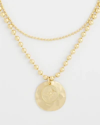 Short Gold Ball Chain Pendant