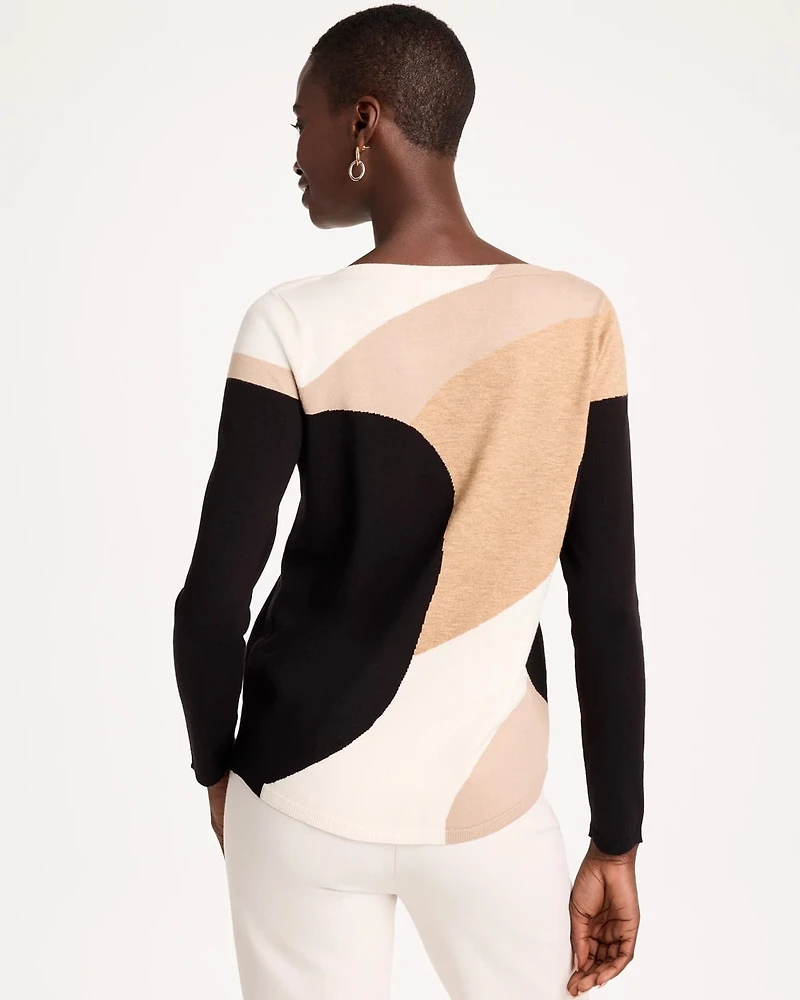 Intarsia Ella Bateau Pullover Sweater