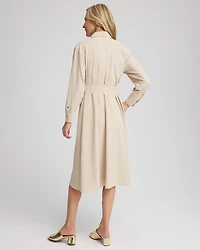 Twill Belted Midi Shirtdress