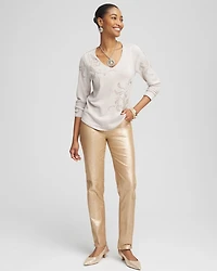 Embellished V-neck Pullover Sweater