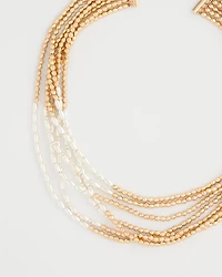 Multi-Strand Beaded Short Necklace