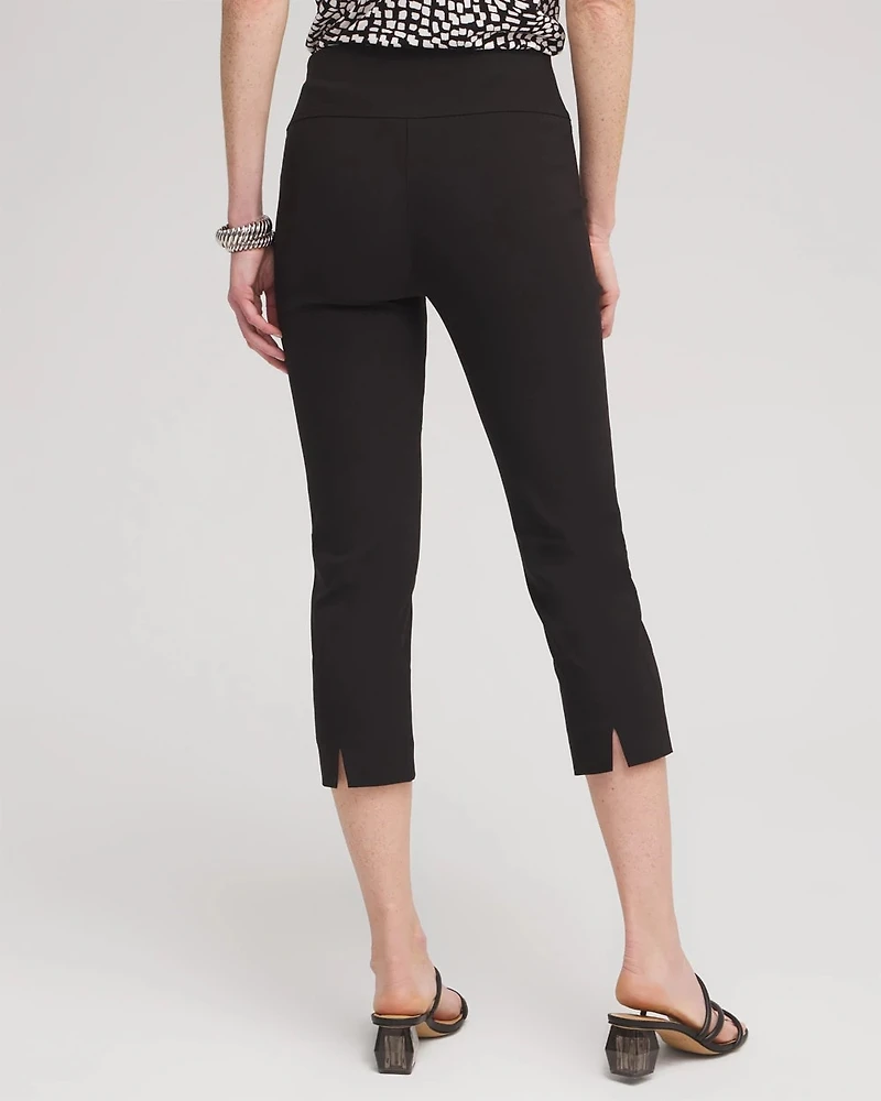 Wide Waistband Vented Pull-on Capris