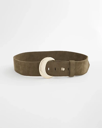 Green Faux Suede Sash Belt