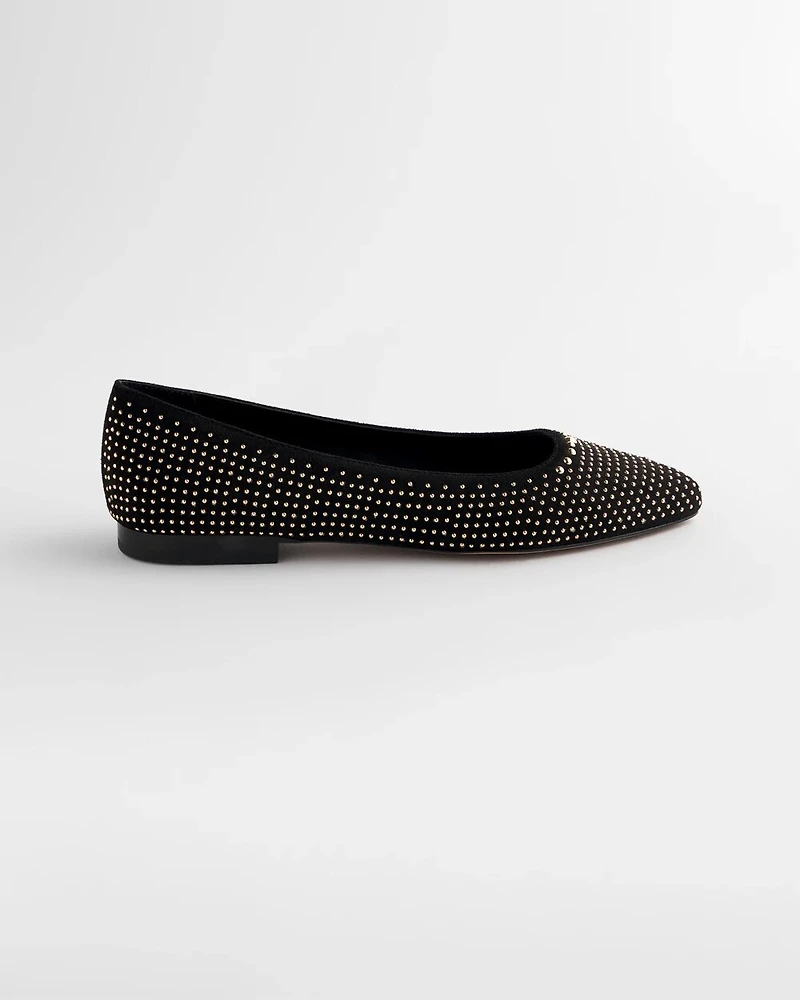 Suede Studded Flats