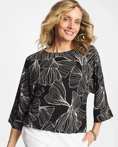 Ginkgo Matte Jersey Bubble Hem Top