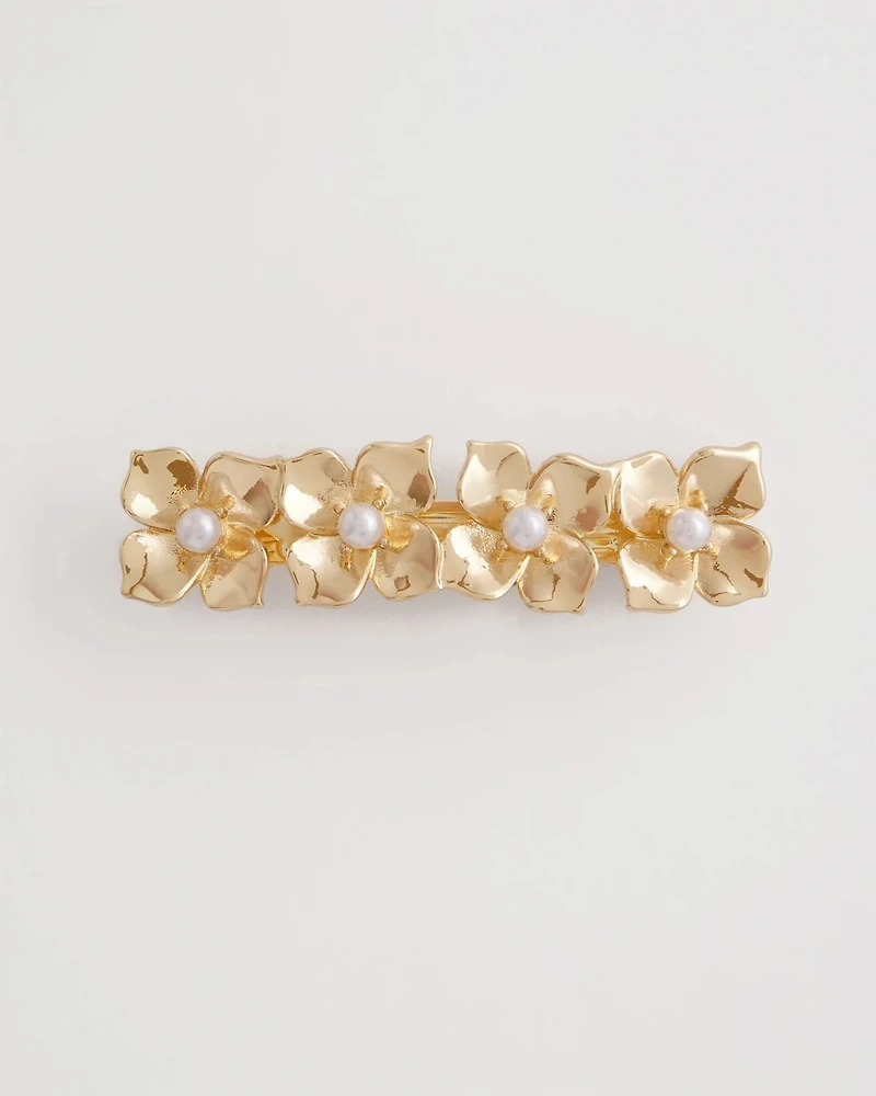 Metal Flower Pearl Barrett