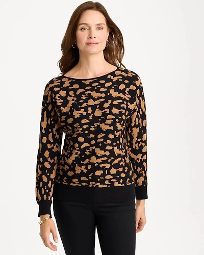 Abstract Bateau Dolman Sweater