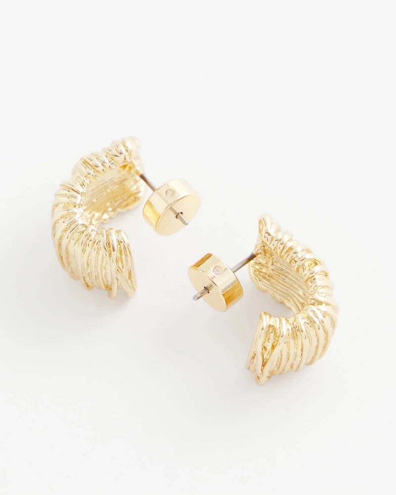 No Droop® Crinkled Huggie Hoop Earrings